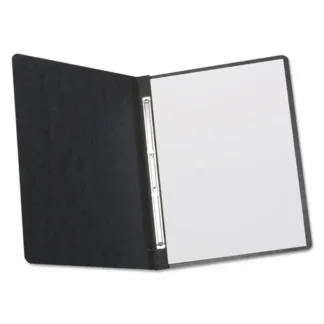 Oxford™ Heavyweight PressGuard and Pressboard Report Cover with Reinforced Side Hinge, 2-Prong Metal Fastener, 3" Capacity, Letter Size, Black