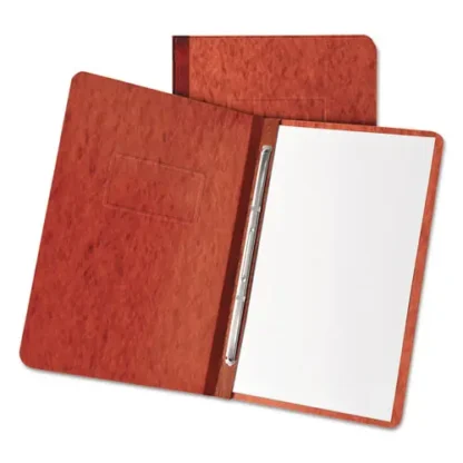 Oxford™ Heavyweight PressGuard and Pressboard Report Cover with Reinforced Side Hinge, 2-Prong Metal Fastener, 3" Capacity, Letter Size, Red