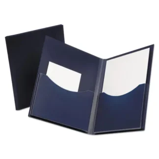 Oxford™ Poly Double Stuff Gusseted 2-Pocket Folder, 200-Sheet Capacity, 11 x 8.5, Navy