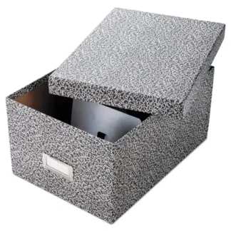 Oxford™ Reinforced Board Card File, Lift-Off Cover, Black/White, Holds 1,200 5 x 8 Cards