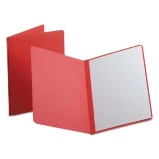 Oxford™ Report Cover, Three-Prong Fastener, 0.5" Capacity, 8.5 x 11, Red/Red, 25/Box