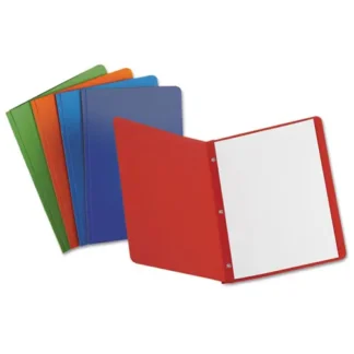 Oxford™ Title Panel and Border Front Report Cover, Three-Prong Fastener, 0.5" Capacity, 8.5 x 11, Assorted/Assorted, 25/Box