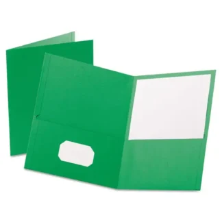 Oxford™ Twin-Pocket Folder, Light Green, 25/Box