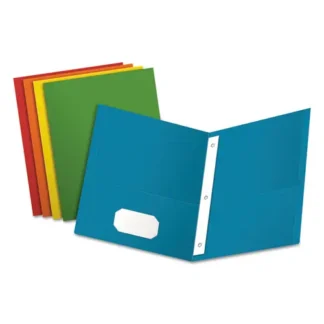 Oxford™ Twin-Pocket Folders with 3 Fasteners, 0.5" Capacity, 11 x 8.5, Assorted, 25/Box