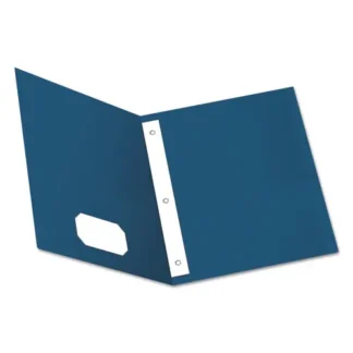 Oxford™ Twin-Pocket Folders with 3 Fasteners, 0.5" Capacity, 11 x 8.5, Blue, 25/Box
