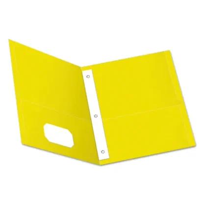 Oxford™ Twin-Pocket Folders with 3 Fasteners, Yellow, 11 x 8.5, 25/Box