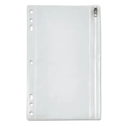 Oxford™ Zipper Binder Pocket, Clear, 6" x 9.5"