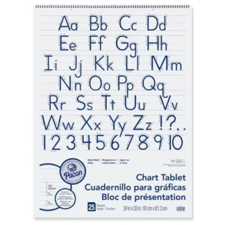 Pacon® Chart Tablets, Presentation Format, 1.5" Rule, 24" x 32", White, 25 Sheets, 12/Carton