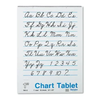 Pacon® Chart Tablets, Presentation Format (1" Rule), 24 x 32, White, 25 Sheets