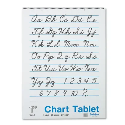 Pacon® Chart Tablets, Presentation Format (1" Rule), 24 x 32, White, 25 Sheets