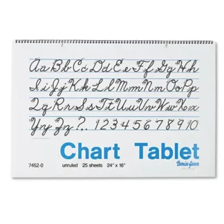 Pacon® Chart Tablets, Unruled, 24 x 16, White, 25 Sheets