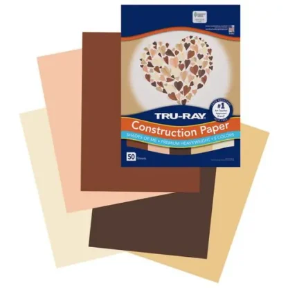 Pacon® Tru-Ray Construction Paper, 70 lb Text Weight, 9 x 12, Assorted Skin Tone Colors, 50/Pack