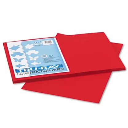 Pacon® Tru-Ray Construction Paper, Holiday Red, 12 x 18, 50 Sheets