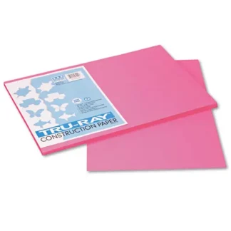 Pacon® Tru-Ray Construction Paper, 76 lb Text Weight, 12 x 18, Shocking Pink, 50/Pack