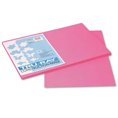 Pacon® Tru-Ray Construction Paper, 76 lb Text Weight, 12 x 18, Shocking Pink, 50/Pack
