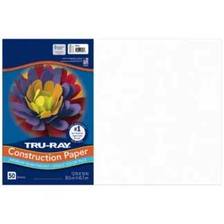 Pacon® Tru-Ray Construction Paper, White, 12 x 18, 50 Sheets/Pack, 25 Packs/Carton