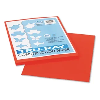 Pacon® Tru-Ray Construction Paper, Orange, 9 x 12, 50 Sheets, 76 lb Text Weight