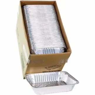 Pactiv Evergreen Aluminum Steam Table Pan, Heavy Duty Deep Half-Size, 2.6" Deep, 11.8 x 9.4, 100/Carton