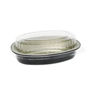 Pactiv Evergreen Classic Carry-Out Container, 16 oz, Black/Gold, Aluminum, 100/Carton
