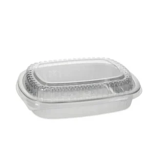 Pactiv Evergreen Classic Carry-Out Container, 46 oz, Aluminum, Silver, 50/Carton