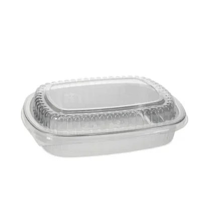 Pactiv Evergreen Classic Carry-Out Container, 46 oz, Aluminum, Silver, 50/Carton