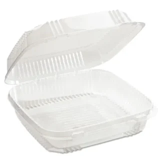 Pactiv Evergreen ClearView SmartLock Hinged Lid Container, Clear, Plastic, 49 oz, 200/Carton