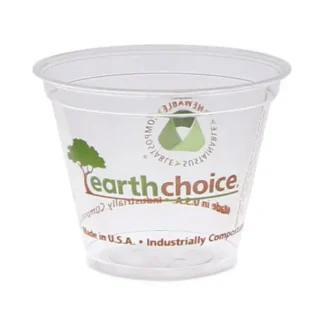 Pactiv Evergreen EarthChoice Compostable Cold Cup, 9 oz, Plastic, Clear/Printed, 975/Carton