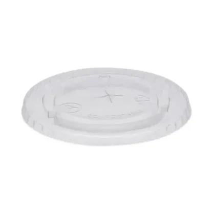 Pactiv Evergreen EarthChoice Compostable Cold Cup Lid with Straw Slot for A Cups, Fits 7 oz/9 oz/20 oz A Cups, Plastic, Clear, 1,020/Carton