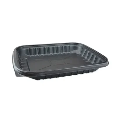 Pactiv Evergreen EarthChoice Entree2Go Takeout Container, 48 oz, Black, Plastic, 200/Carton