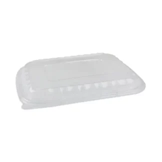 Pactiv Evergreen EarthChoice Entree2Go Takeout Container Vented Lid, Clear, Plastic, 200/Carton