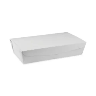 Pactiv Evergreen EarthChoice OneBox Paper Box, 55 oz, White, 100/Carton