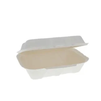 Pactiv Evergreen EarthChoice PFAS Free Compostable Hinged Lid Container, Natural, Sugarcane, 150/Carton