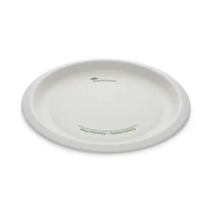 Pactiv Evergreen EarthChoice Pressware Compostable Dinnerware, Plate, Paper, 10" dia, White, 300/Carton