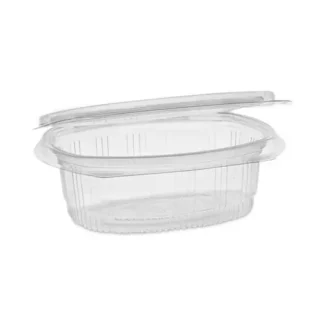Pactiv Evergreen EarthChoice Recycled PET Hinged Container, 12 oz, Clear, Plastic, 200/Carton