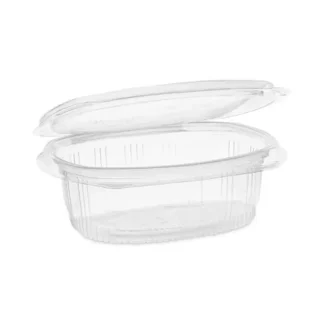 Pactiv Evergreen EarthChoice Recycled PET Hinged Container, 16 oz, Clear, Plastic, 200/Carton