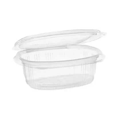 Pactiv Evergreen EarthChoice Recycled PET Hinged Container, 16 oz, Clear, Plastic, 200/Carton
