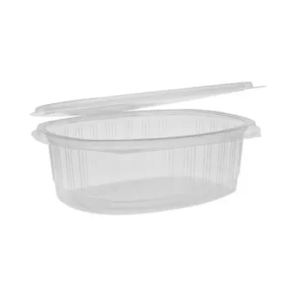 Pactiv Evergreen EarthChoice Recycled PET Hinged Container, 48 oz, Clear, Plastic, 190/Carton
