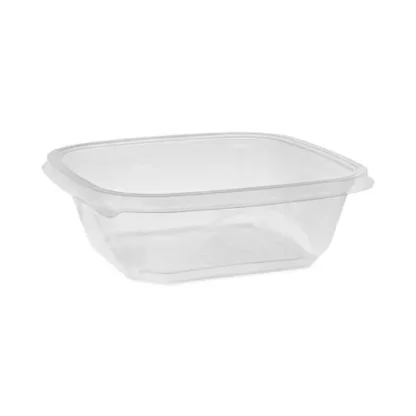 Pactiv Evergreen EarthChoice Square Recycled Bowl, 32 oz, Clear Plastic, 300/Carton
