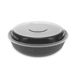 Pactiv Evergreen EarthChoice Versa2Go Microwaveable Container, 30 oz, Black/Clear, Plastic, 150/Carton