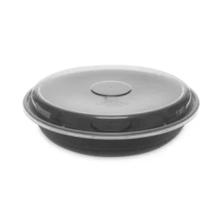 Pactiv Evergreen EarthChoice Versa2Go Microwaveable Container, 46 oz, Black/Clear, Plastic, 150/Carton