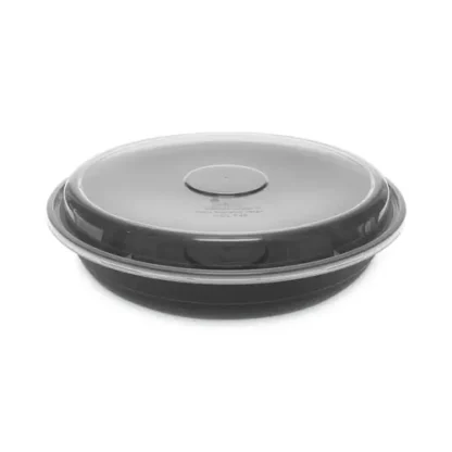 Pactiv Evergreen EarthChoice Versa2Go Microwaveable Container, 46 oz, Black/Clear, Plastic, 150/Carton