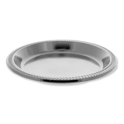 Pactiv Evergreen Meadoware Impact Plastic Dinnerware Plate, 10.25" Diameter, Black, 500/Carton