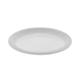 Pactiv Evergreen Meadoware Impact Plastic Dinnerware Plate, 8.88" Diameter, White, 400/Carton