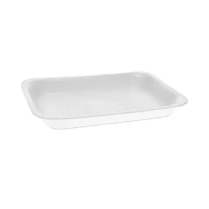 Pactiv Evergreen Meat Tray, #2, 8.38 x 5.88 x 1.21, White, Foam, 500/Carton