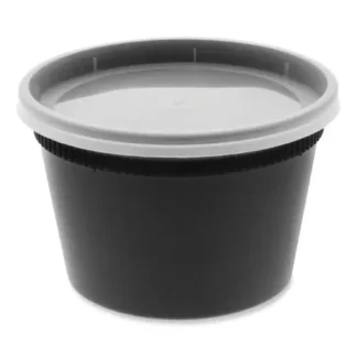 Pactiv Evergreen Newspring DELItainer Microwavable Container, 16 oz, Black/Clear, Plastic, 240/Carton