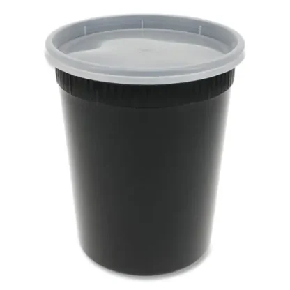 Pactiv Evergreen Newspring DELItainer Microwavable Container, 32 oz, Black/Clear, Plastic, 240/Carton