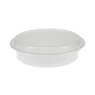 Pactiv Evergreen Newspring VERSAtainer Microwavable Containers, 48 oz, White/Clear, Plastic, 150/Carton