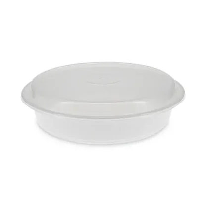 Pactiv Evergreen Newspring VERSAtainer Microwavable Containers, 48 oz, White/Clear, Plastic, 150/Carton