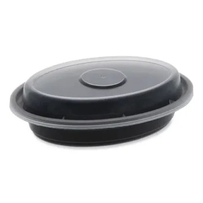 Pactiv Evergreen Newspring VERSAtainer Microwavable Containers, Oval, 6 oz, Black/Clear, Plastic, 150/Carton