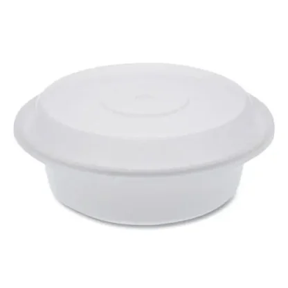 Pactiv Evergreen Newspring VERSAtainer Microwavable Containers, Round, White/Clear, Plastic, 150/Carton